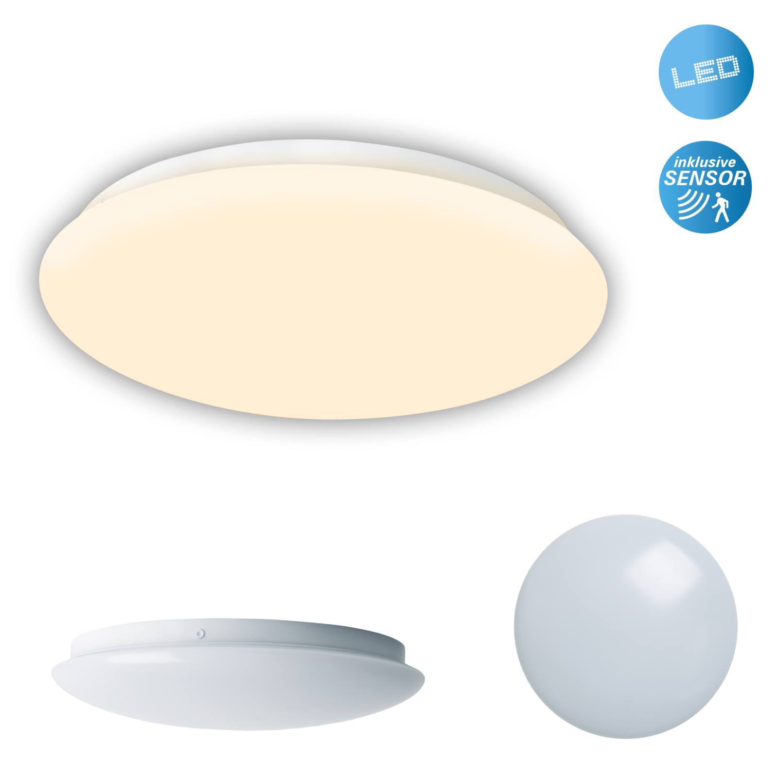 LED-Deckenleuchte MESA - weiß - mit Bewegungsmelder
