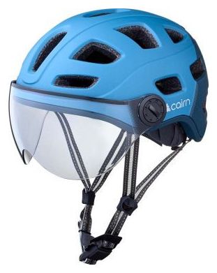 Casque Cairn Quartz Visor Transparent Led USB Bleu