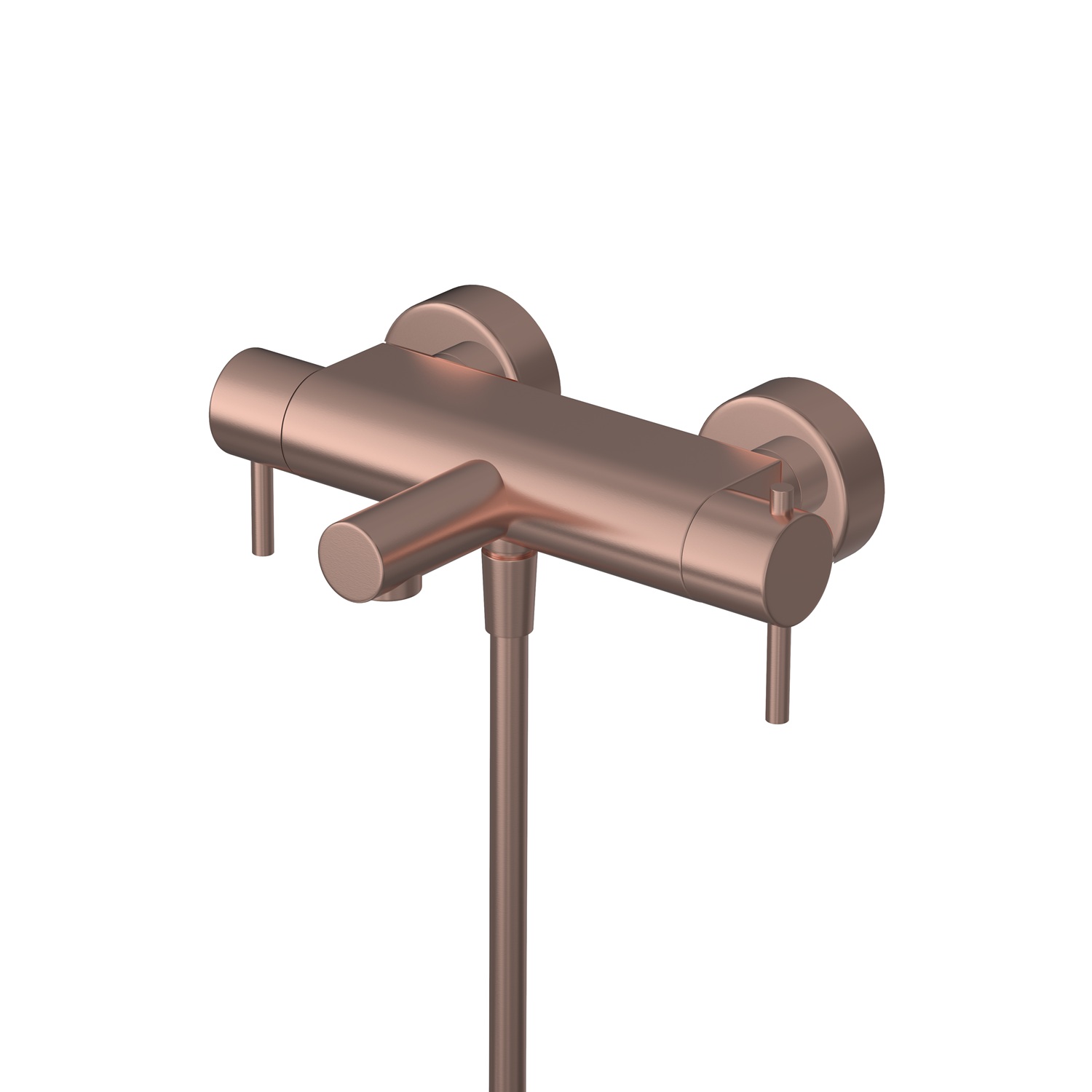 Hotbath Cobber thermostatische badkraan met uitloop geborsteld koper PVD