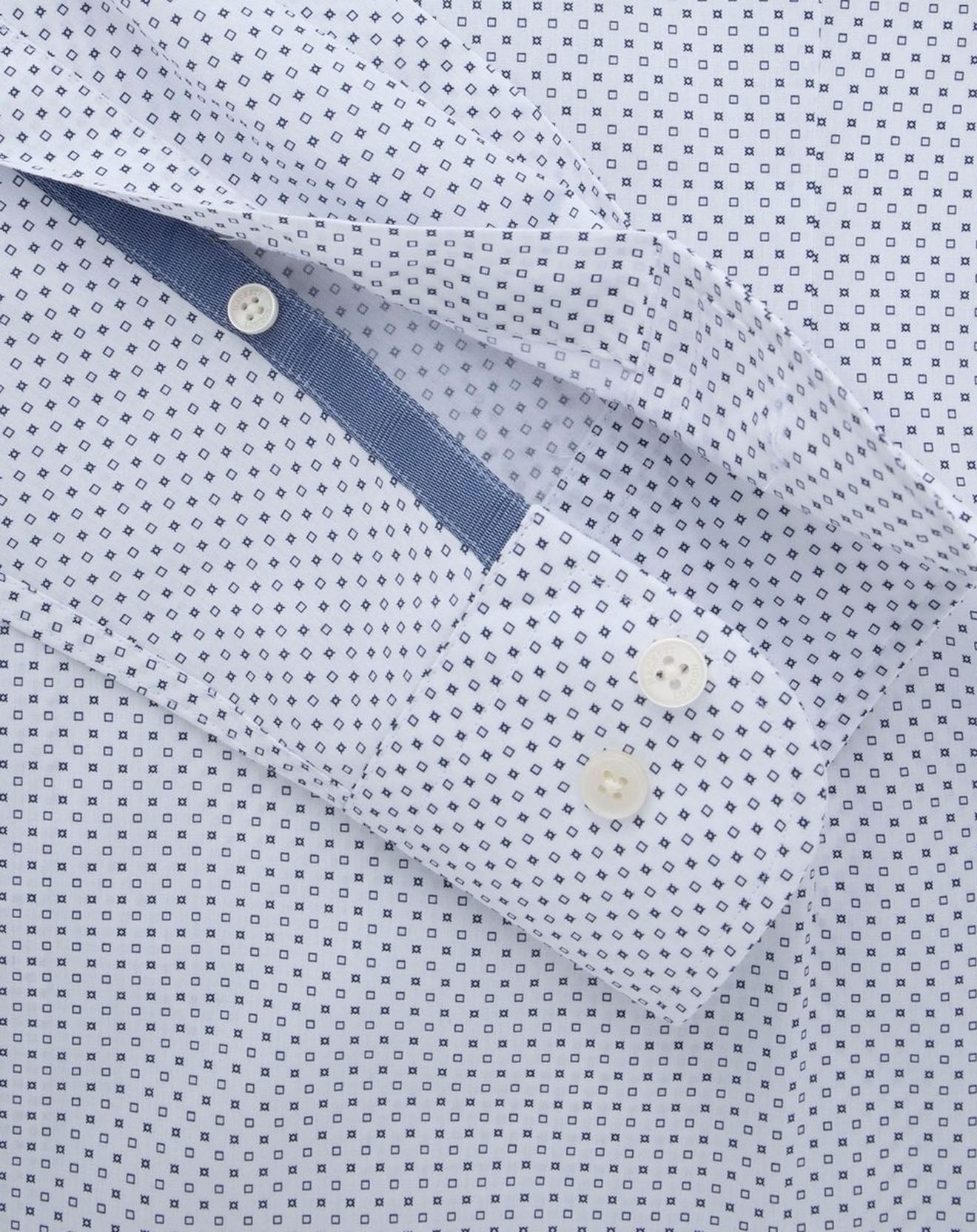 Hackett London Chemise Slim Fit à micro imprimé géométrique blanche