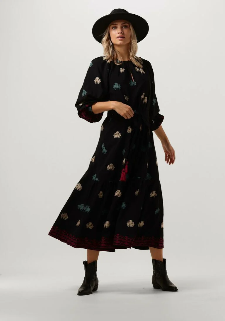 VANESSA BRUNO zwarte vanessa bruno midi jurk arabelle