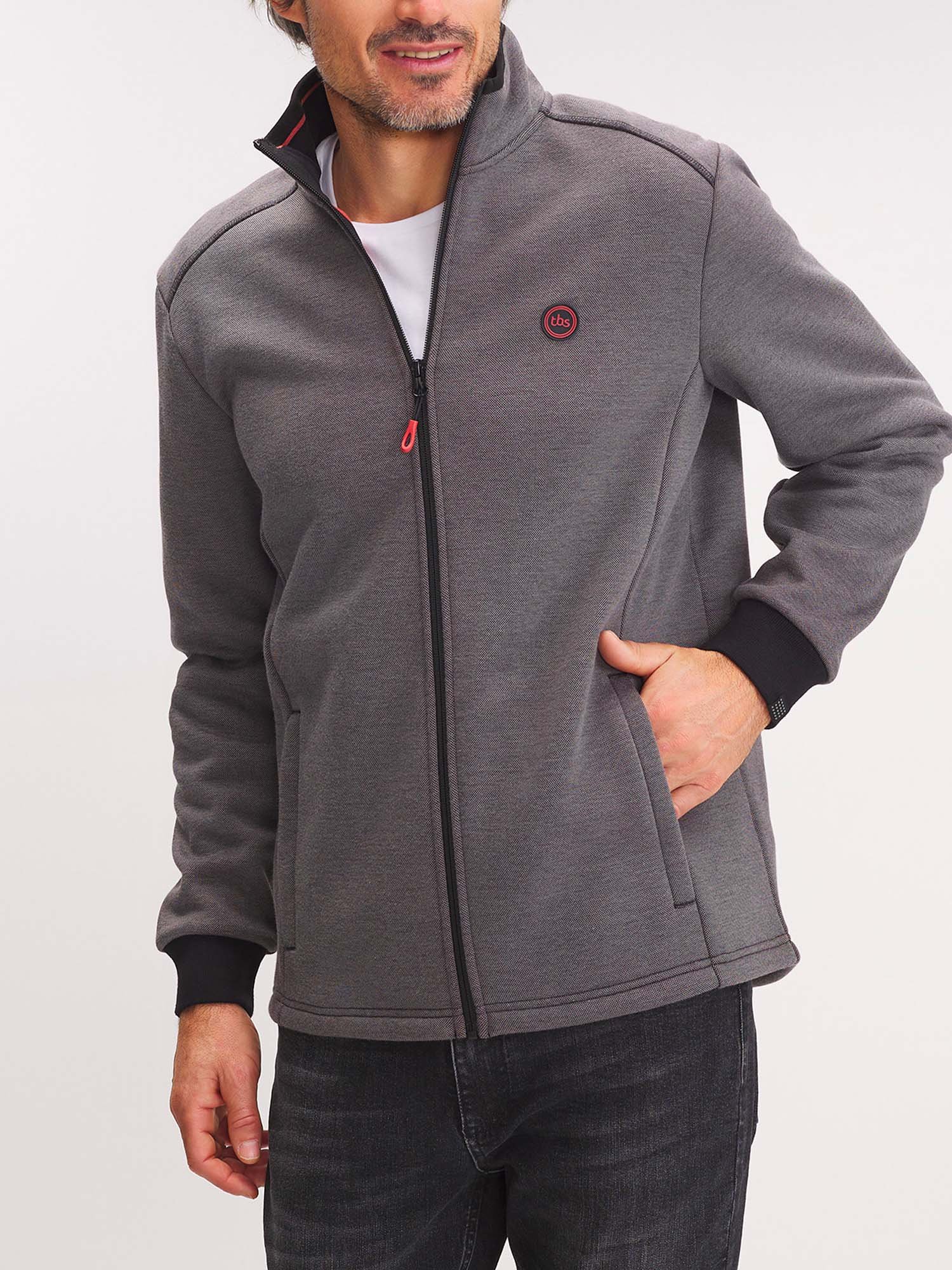 Gilet Homme Zippé Noir et Gris