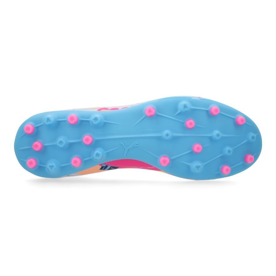 PUMA Ultra 5 Match MG Volume Up - Blanc/Bleu/Poison Pink/Fizzy Melon