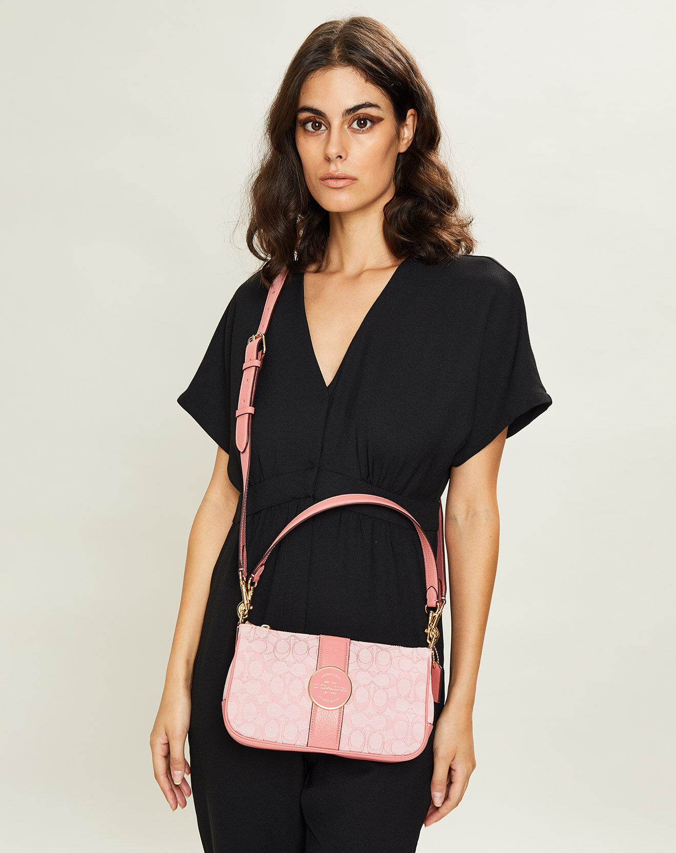 Coach Sac épaule Lonnie Baguette rose - 14.4x6.9x24.9 cm