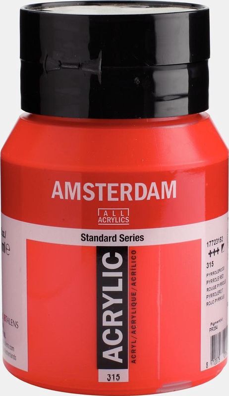 Amsterdam Standard Series Acrylverf Pot 500 ml Pyrrolerood 315