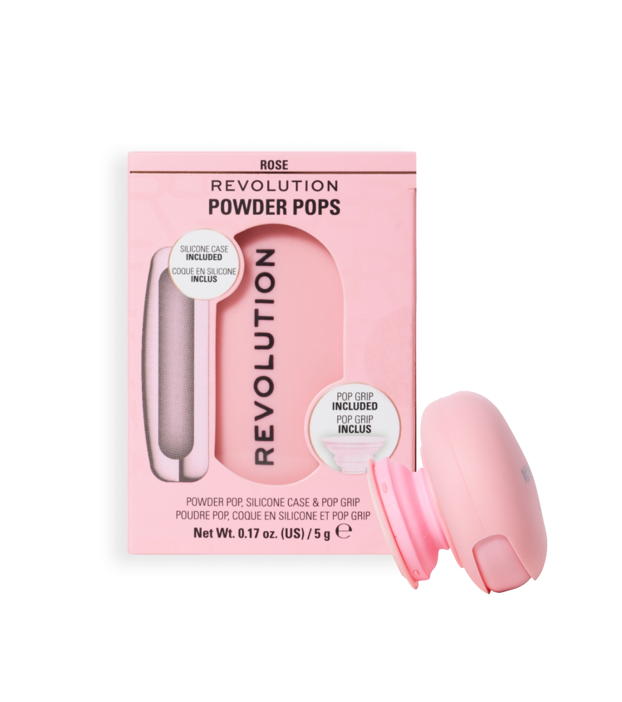 Makeup Revolution - Pó compacto + adesivo para celular Powder Pops - Rose