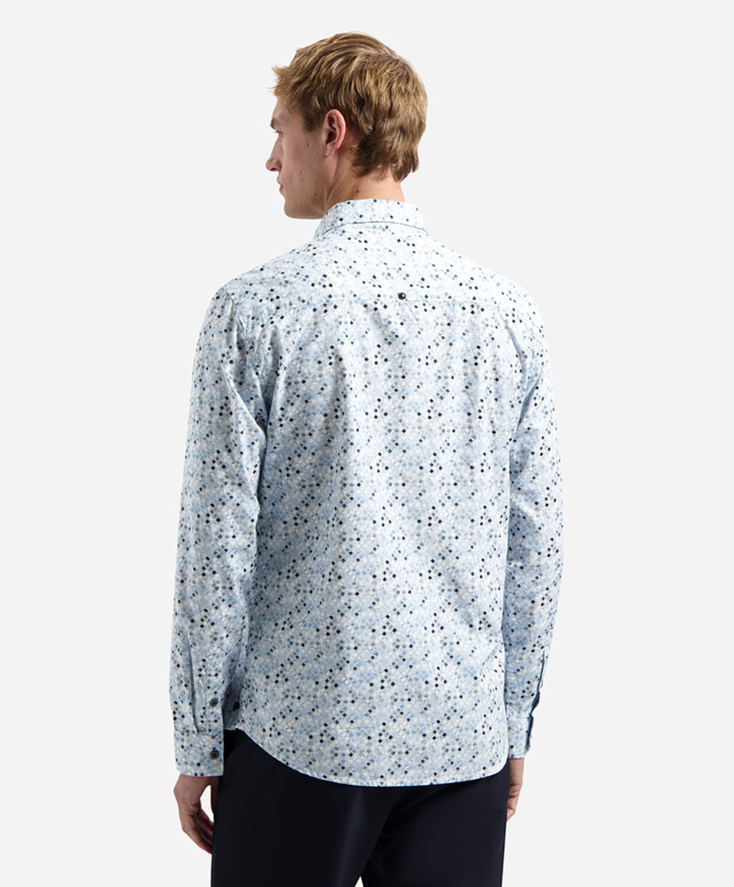No Excess Heren overhemd lange mouw blauw