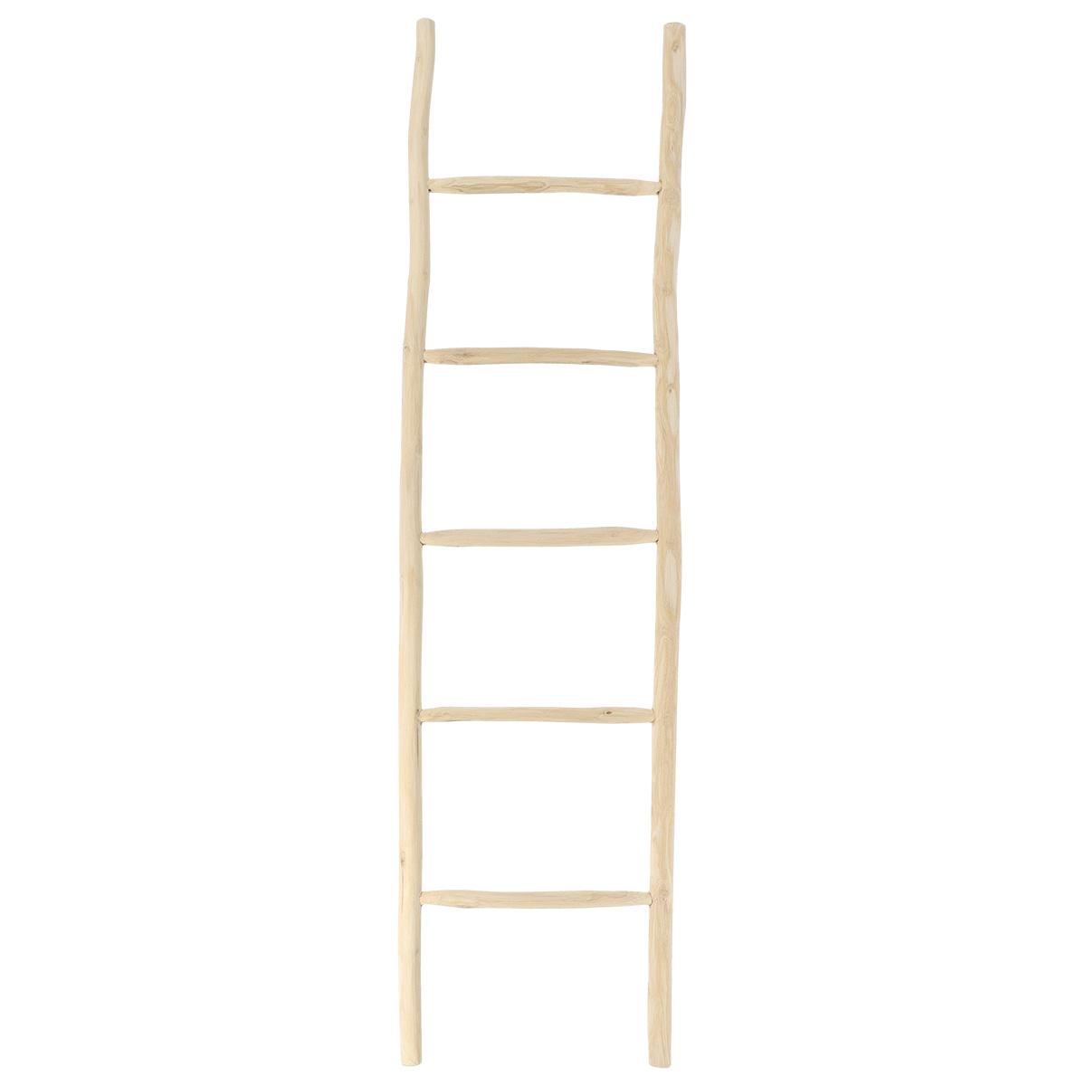 ECHELLE PORTE SERVIETTES TECK 5 BARREAUX NATUREL BLANCHI