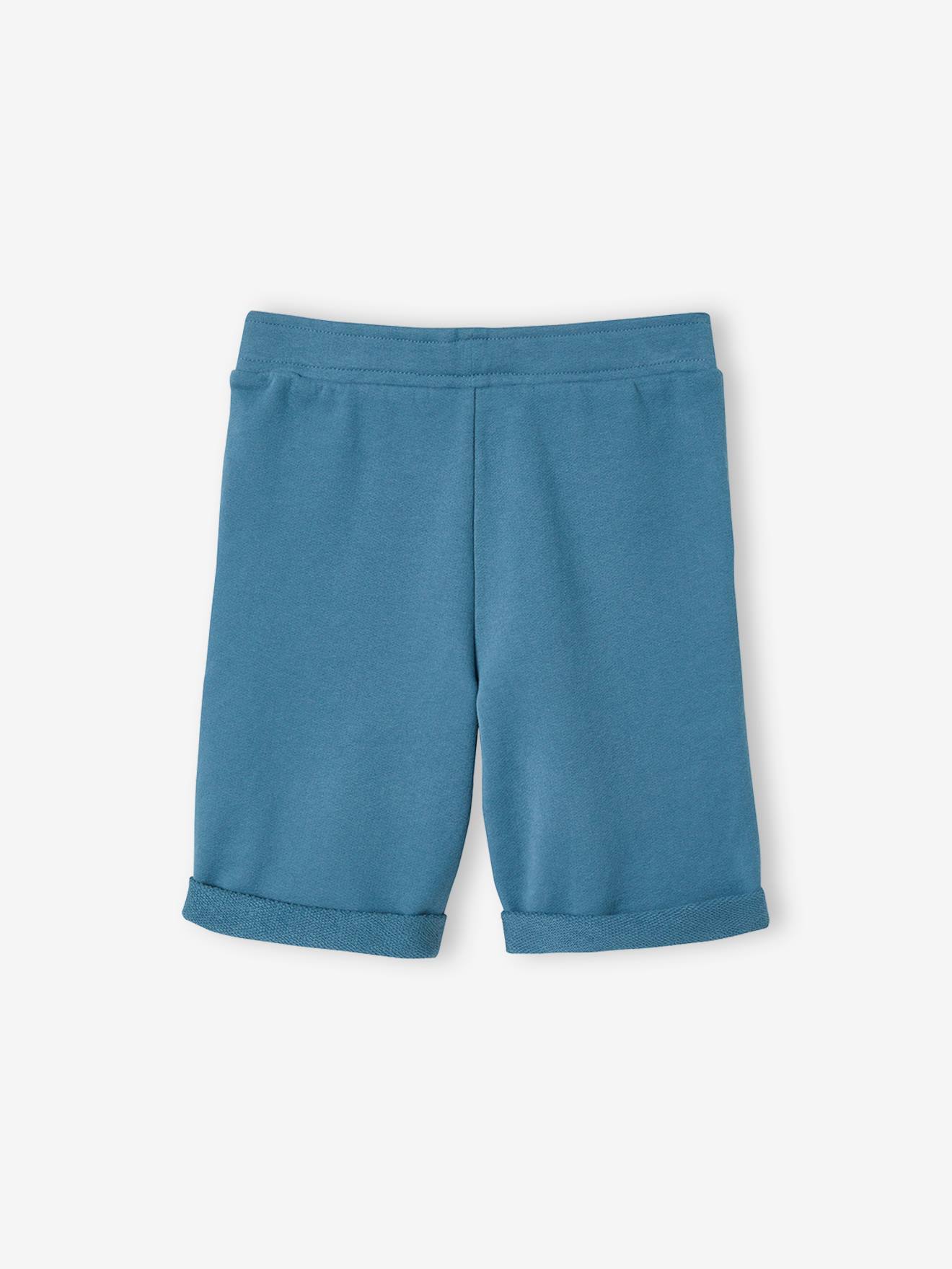 Bermuda infantil lisa de lã azul-escura