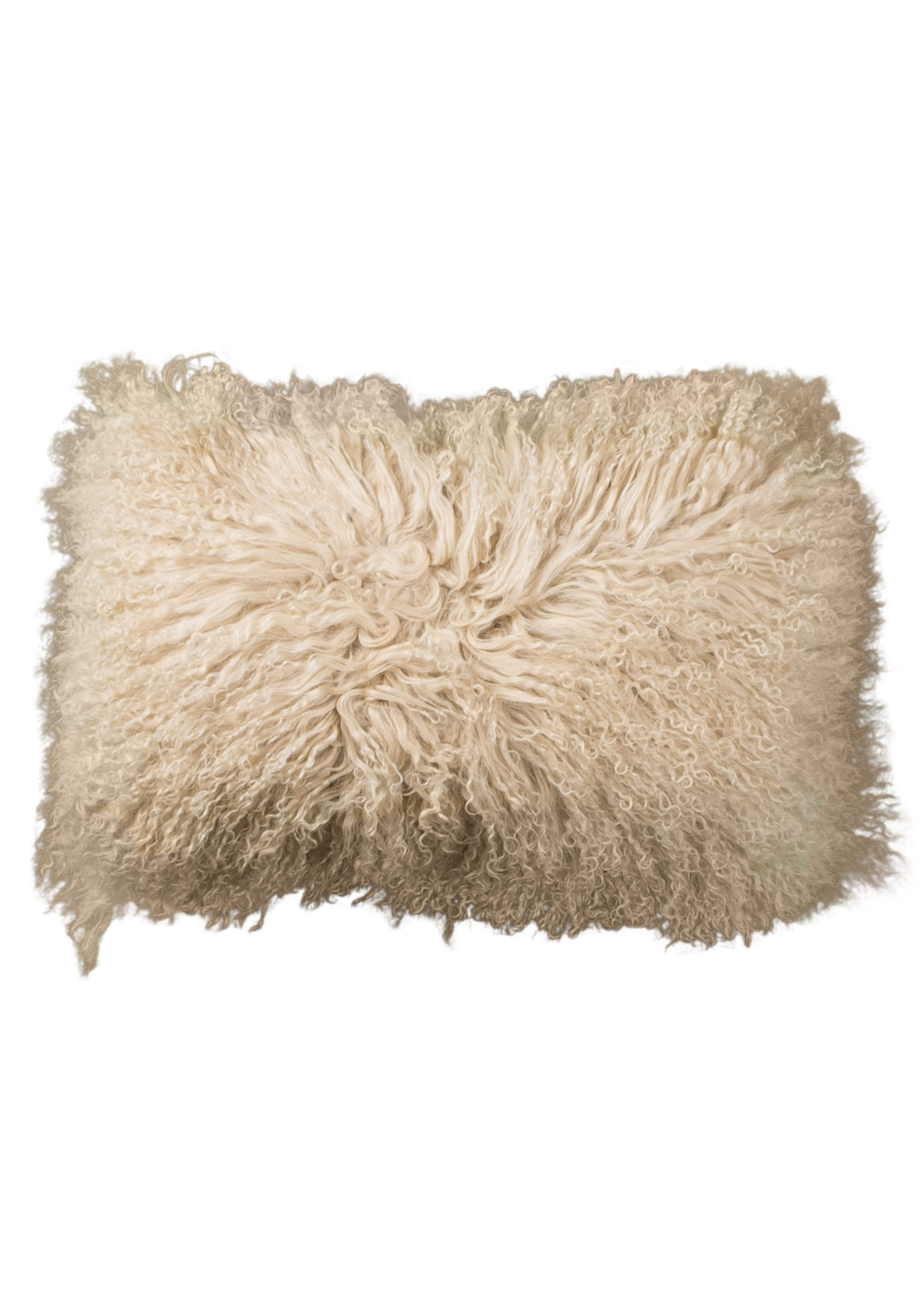 Kussen Tibetaans schapenvacht Camel 50x30 cm