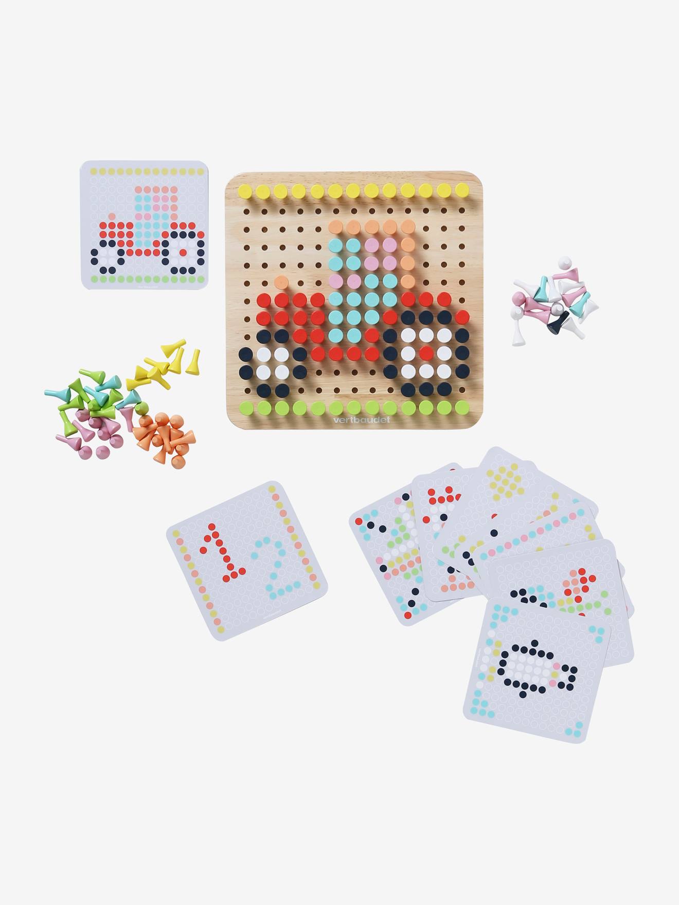 Jogo de mosaico de madeira multicolorido