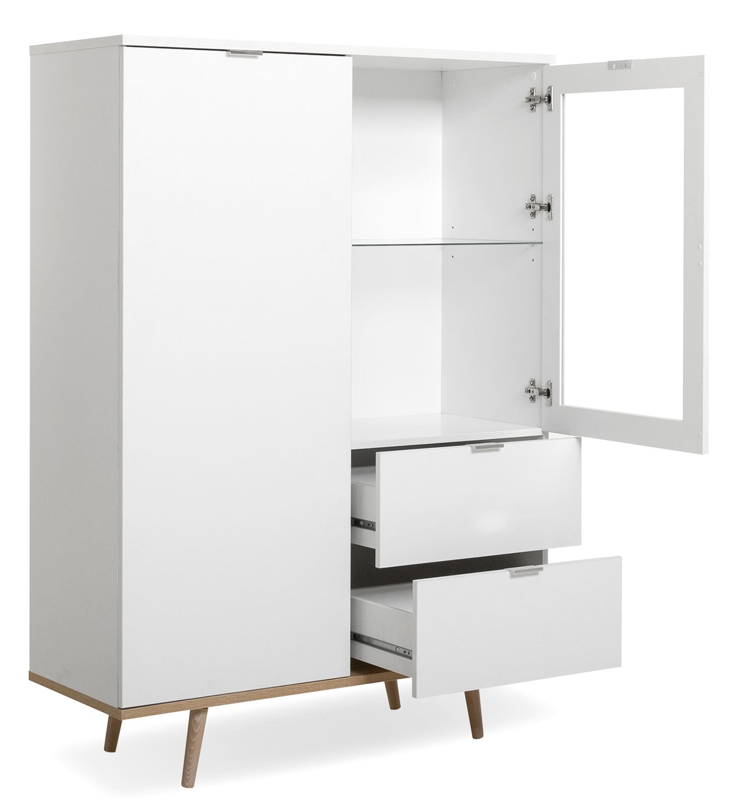 Highboard GÖTEBORG 100 x 140 cm weiß/ braun