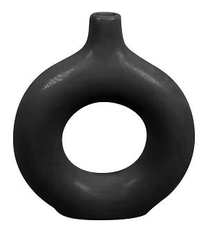 VASE ROND H.15CM NOIR