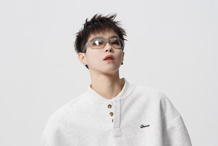 Ateso - Henley Letter Geborduurd Sweatshirt
