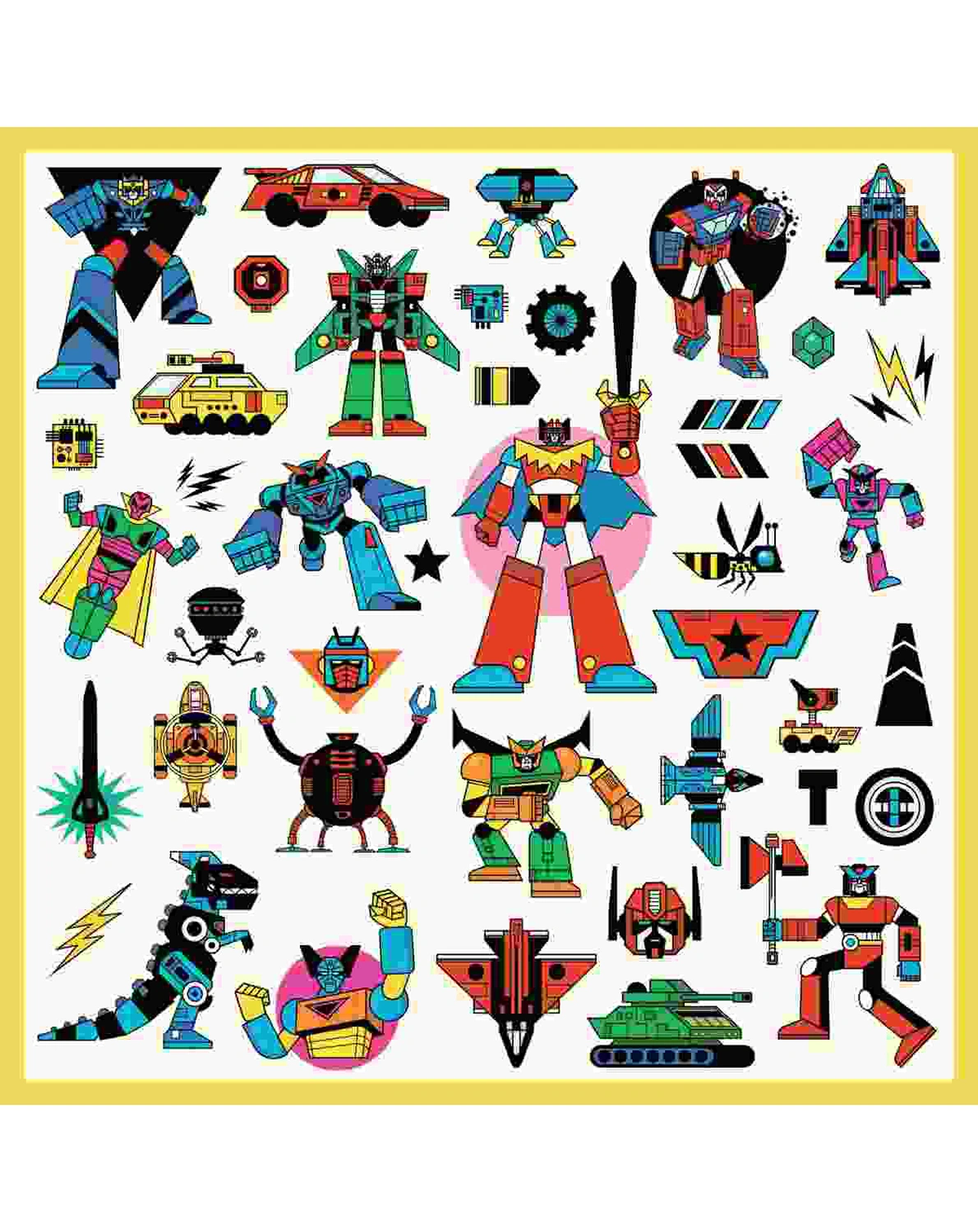Metallic-Sticker ROBOTER 160-teilig