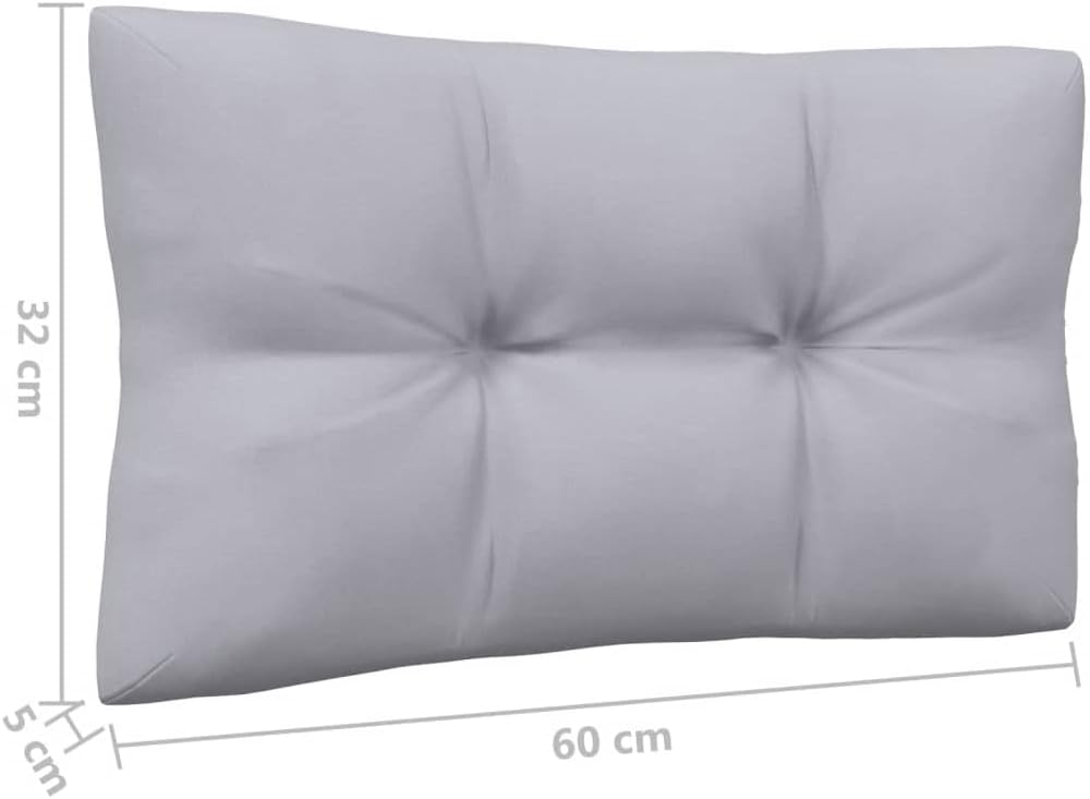 vidaXL Gartensofa 2-Sitzer, Gartenmöbel 2 Mittelsofa mit Grauen Kissen, Modular Sofa Lounge Sitzgruppe für Garten Terrasse Balkon, Loungemöbel, Massivholz Kiefer