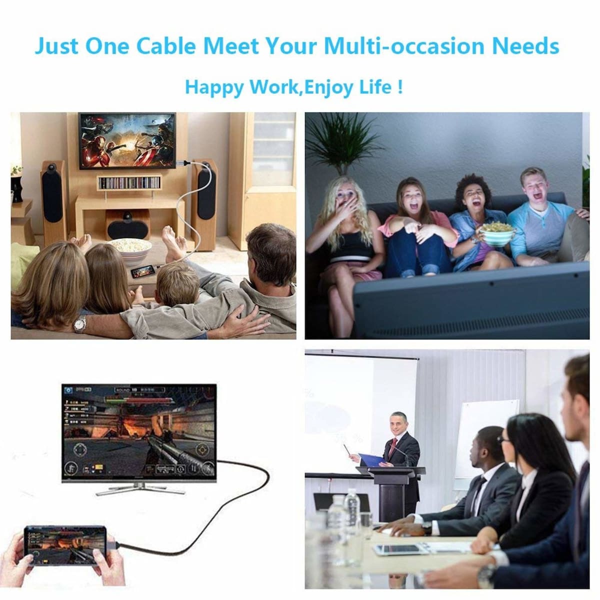 USB-C til HDMI-kabel 4K - 2 meter