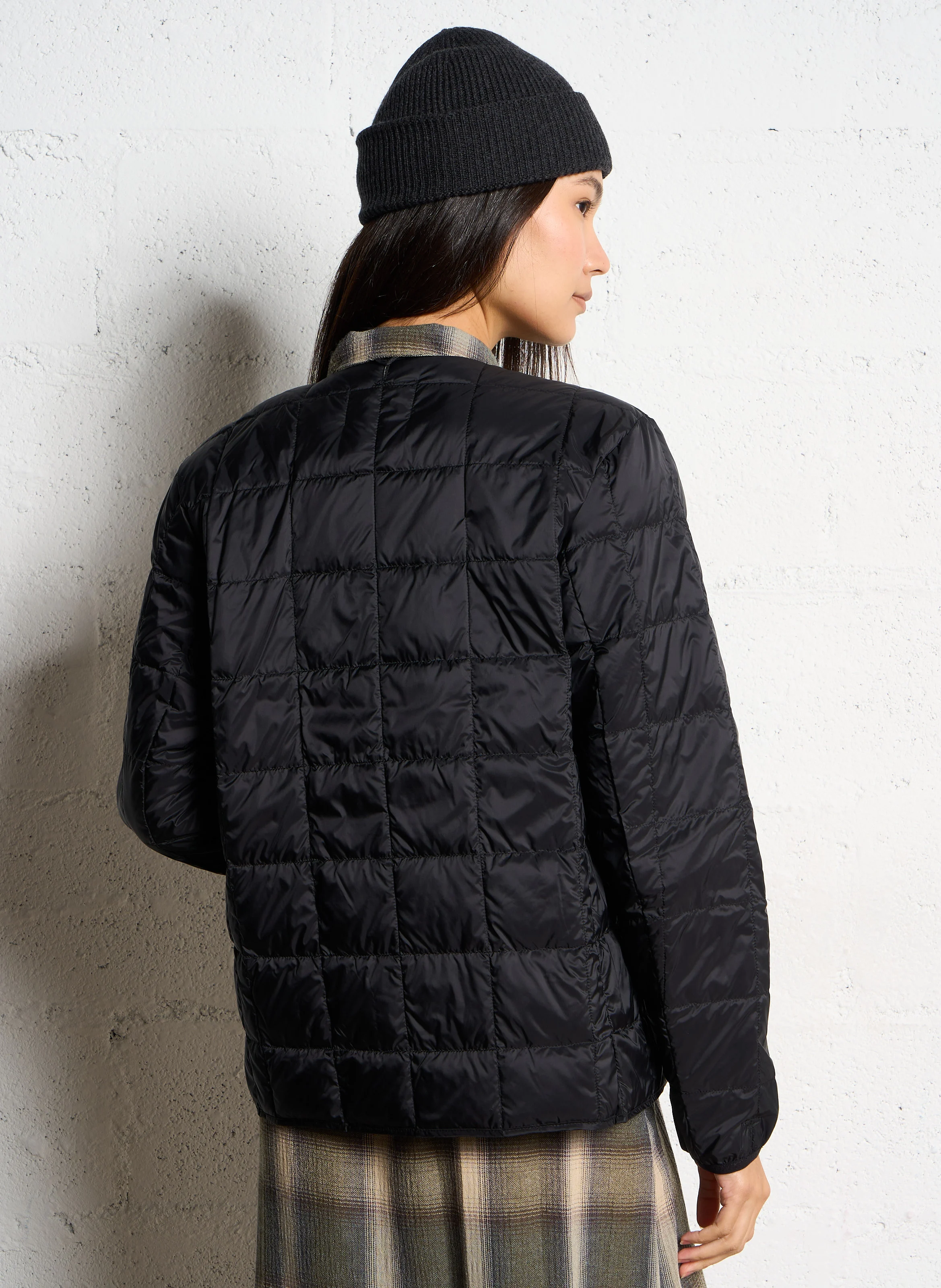 Veste col rond matelassée | Noir