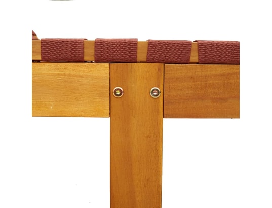 VIDAXL - Bain de soleil Chaises longues lot de 2 avec table rouge bois massif d'acac...
