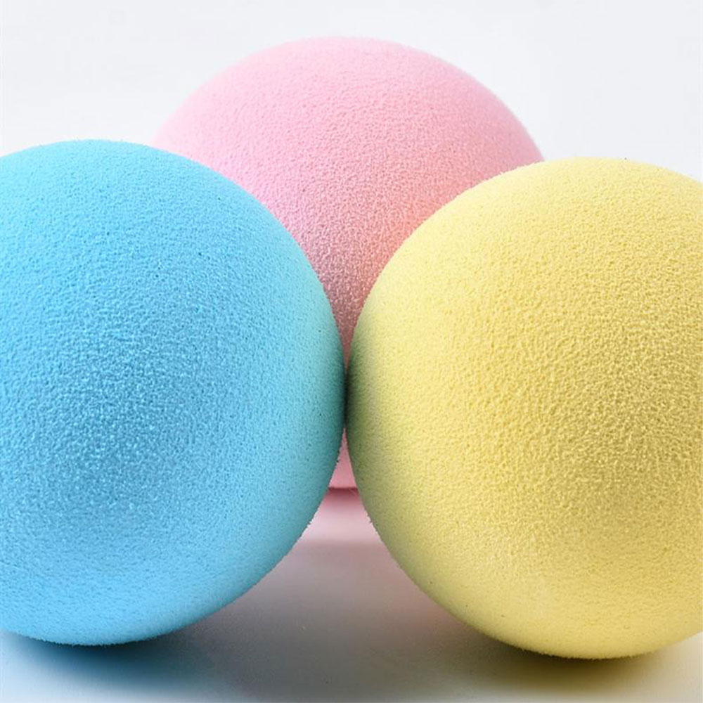 (3er Set) Ø49mm Interaktives Catnip Katzen Spielzeug Ball mit Minze   Tiergeräusche - Blau / Rosa / Gelb