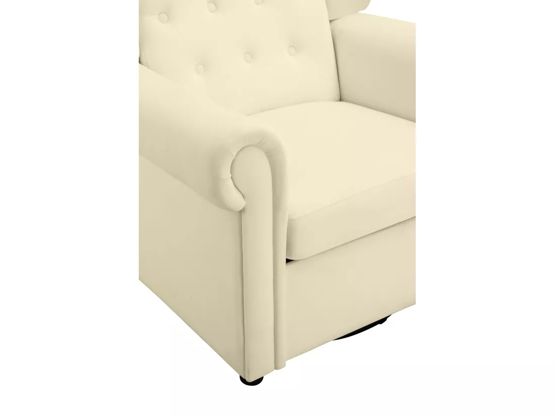 Lillyse | Fauteuil à bascule avec fonction pivotante en velours blanc