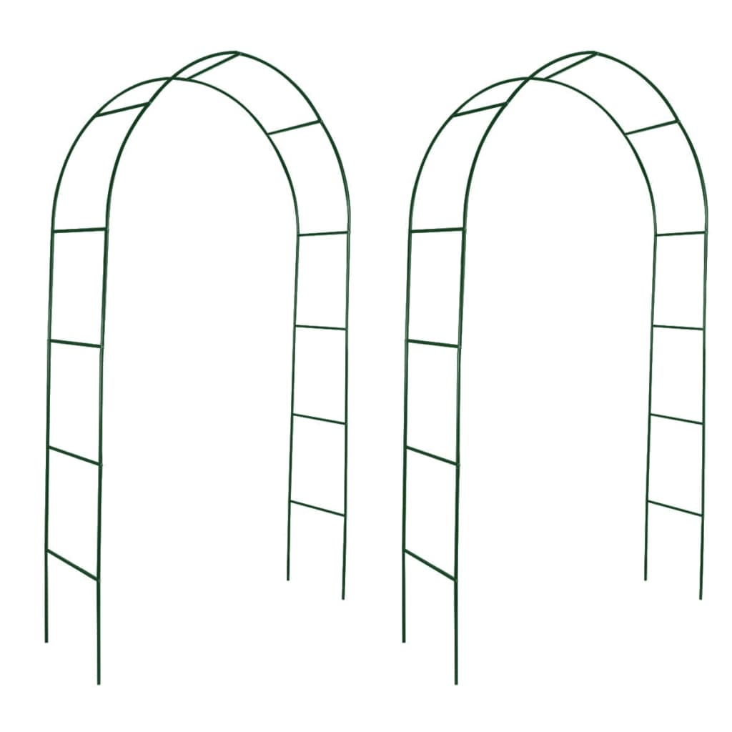 Arcos de jardim vidaXL, pacote com 2 unidades, para plantas trepadeiras.