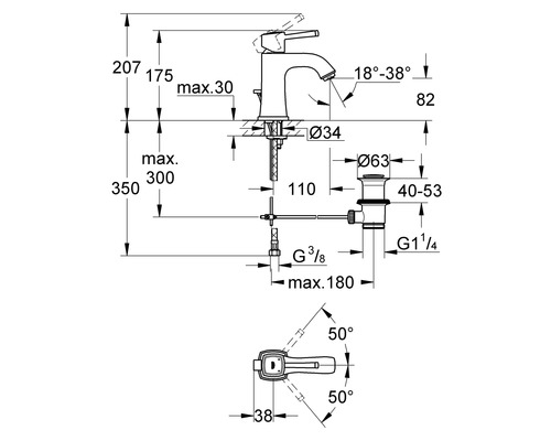 GROHE Grandera wastafelmengkraan, chroom 23303IG0