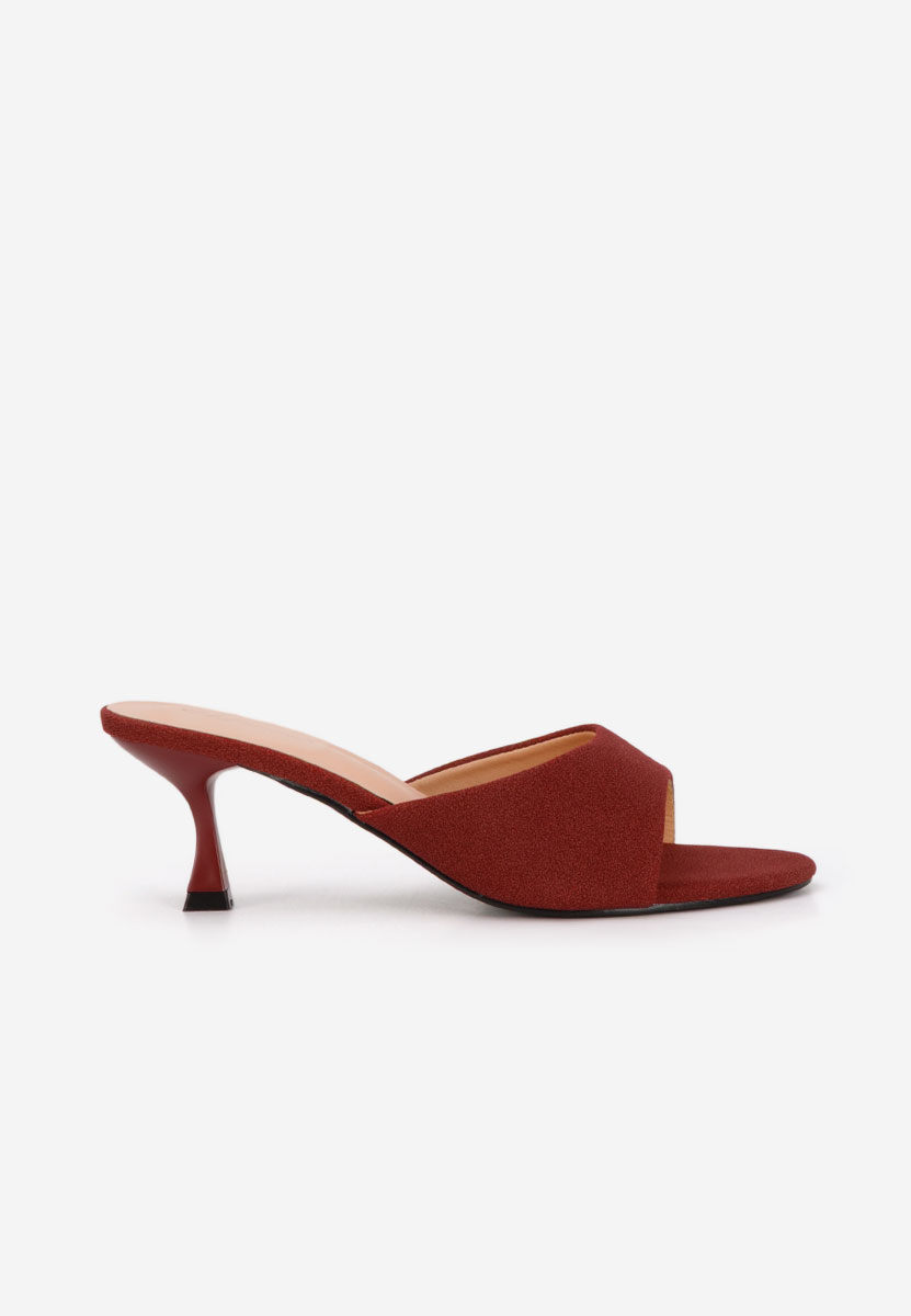 Mules à talon fin bordeaux Otelia