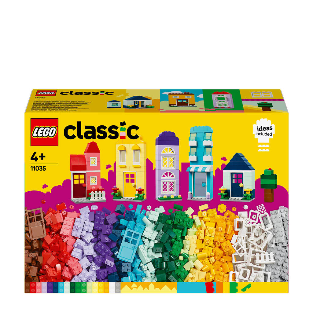 Prachtige , kleurrijke set !Creatieve huizen Bouw- en Speelset met Bouwstenen voor Jongens en Meisjes 11035
