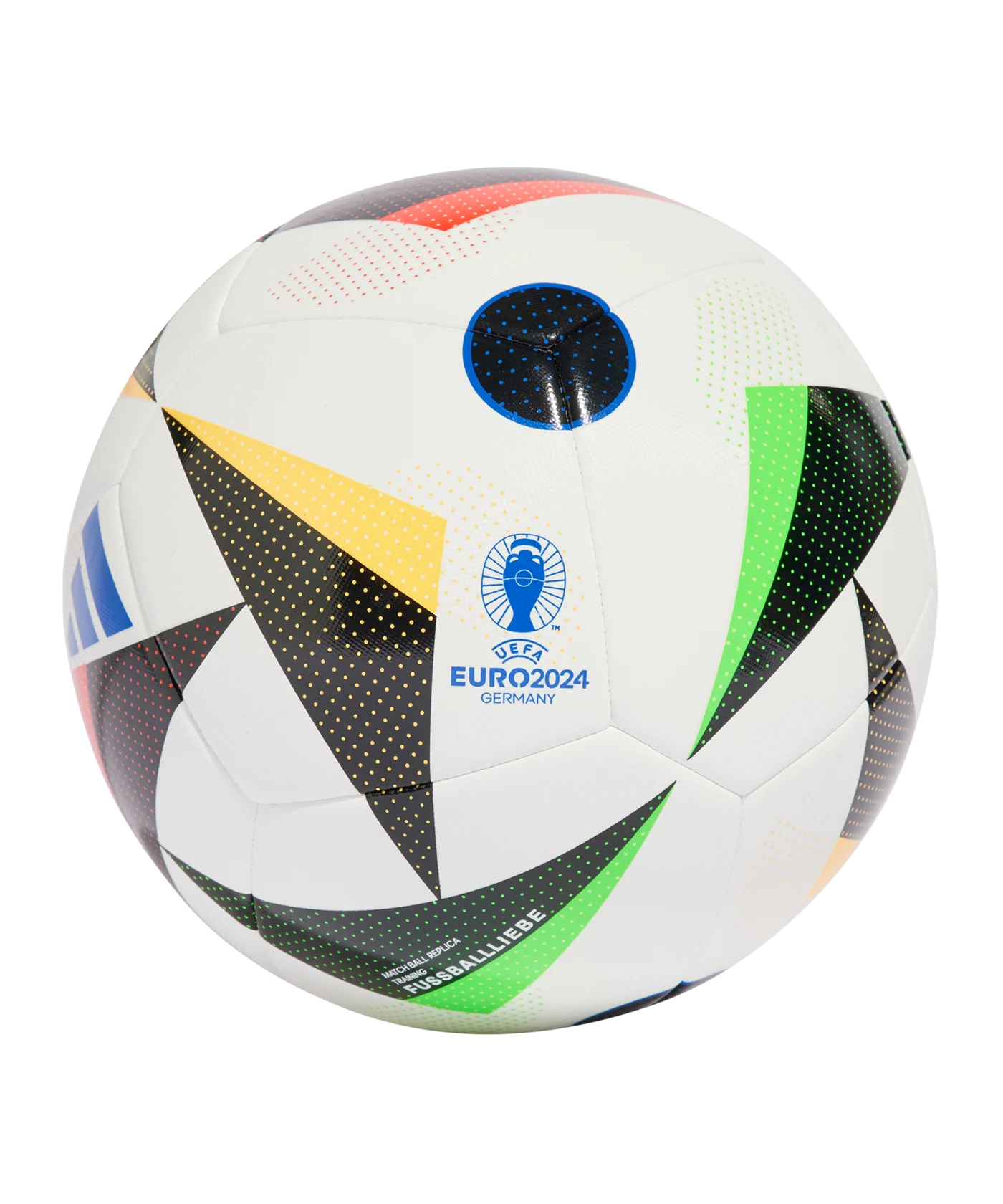 adidas Fussballliebe TRN Trainingsball EM 2024 Weiss Schwarz Blau