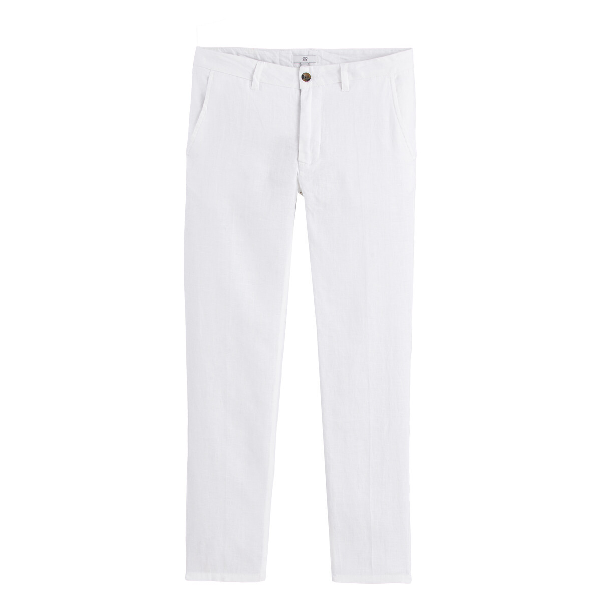 COLEÇÕES LA REDOUTE<br>Calças retas em linho, assinatura ISAAC