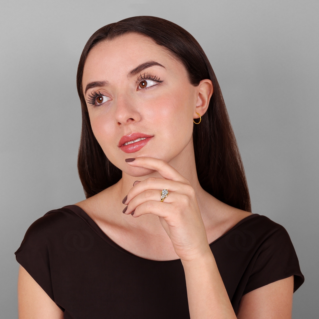 0.49 Karat Diamantring 750/18 K Gelbgold