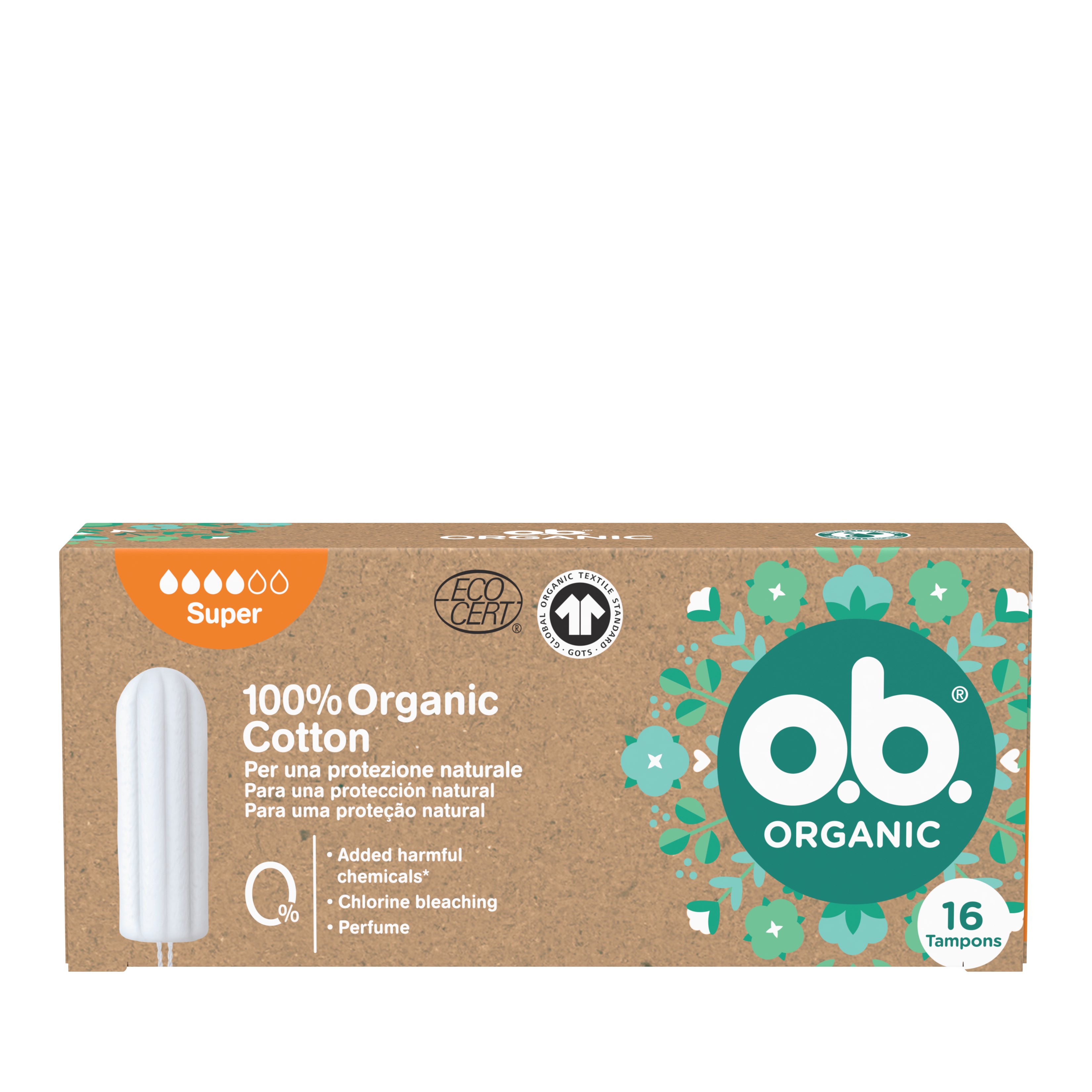 TAMPÕES O.B. ORGANIC SUPER 16UN