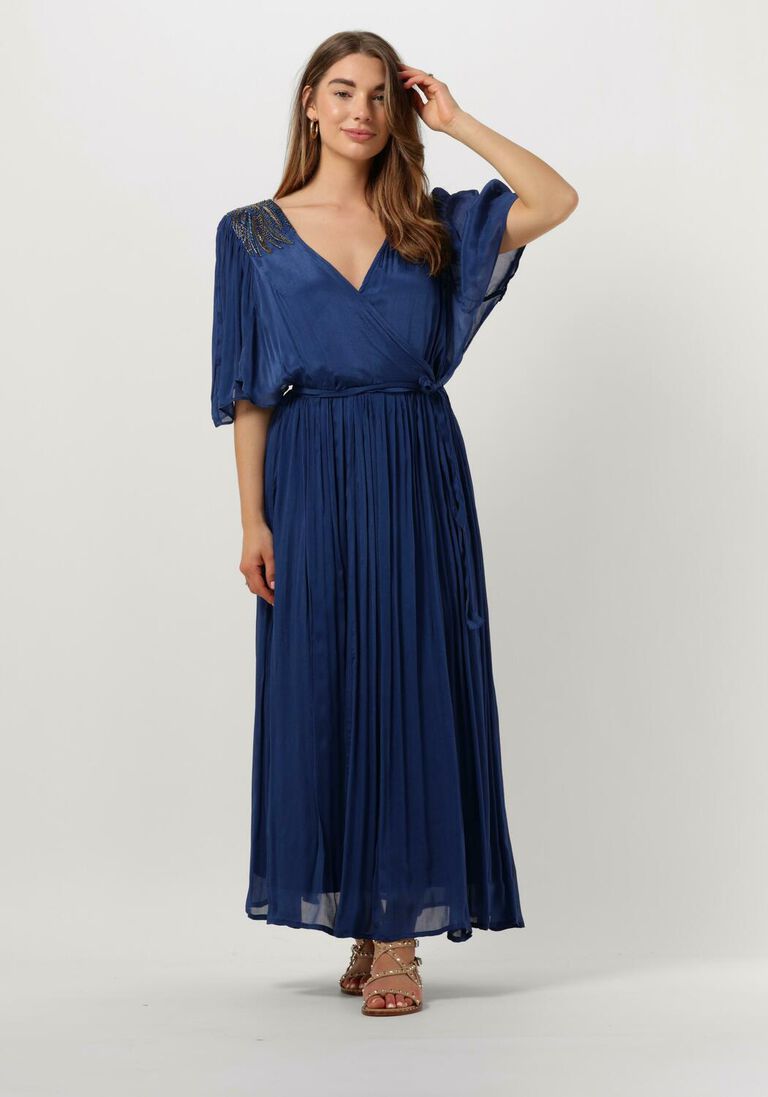 LOUIZON blauwe louizon maxi jurk astral
