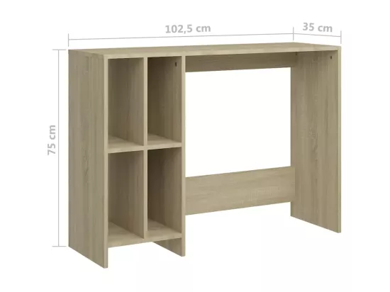 Bureau d'ordinateur portable chêne sonoma bois d'ingénierie