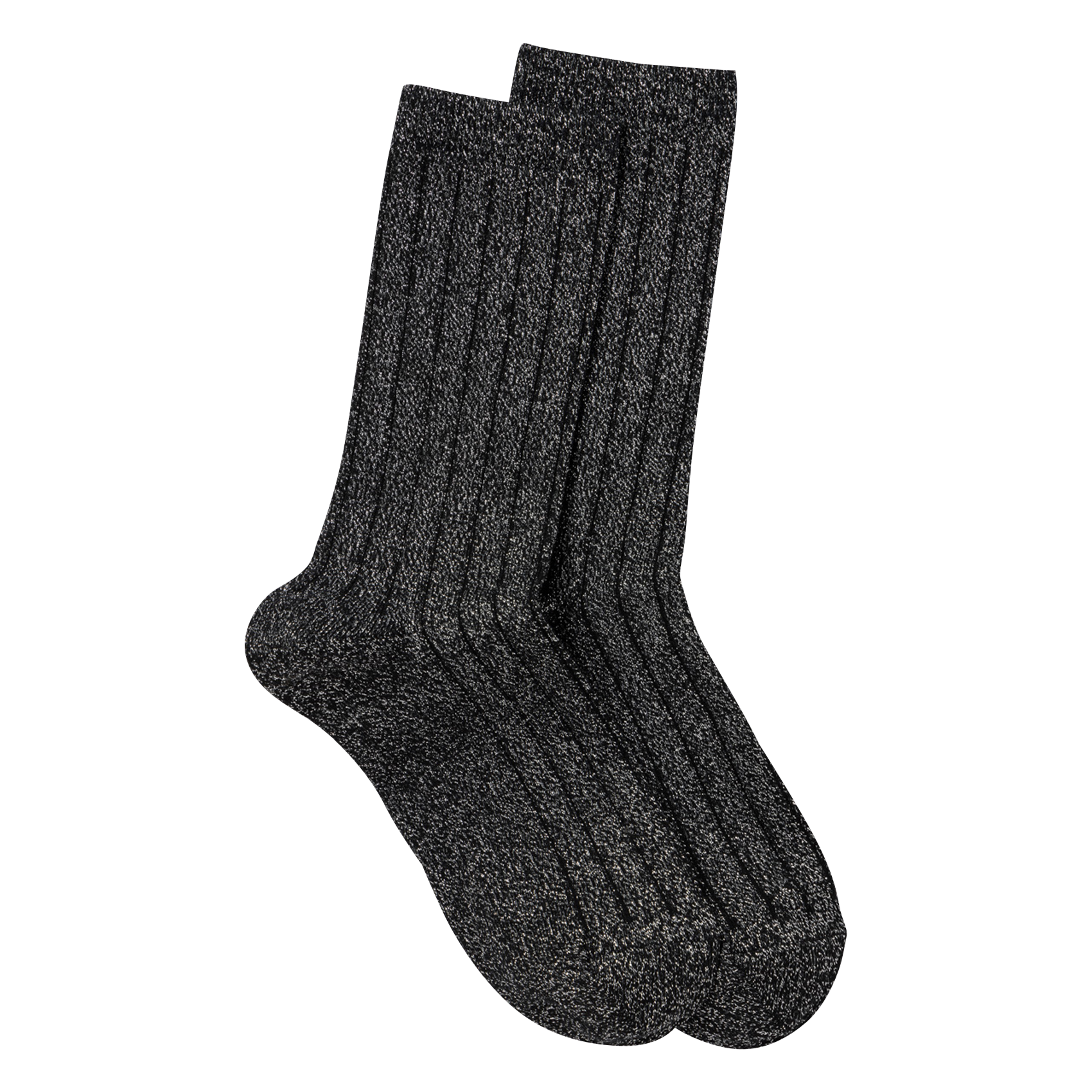MICKY - Chaussettes rayées en maille métallisée | Noir