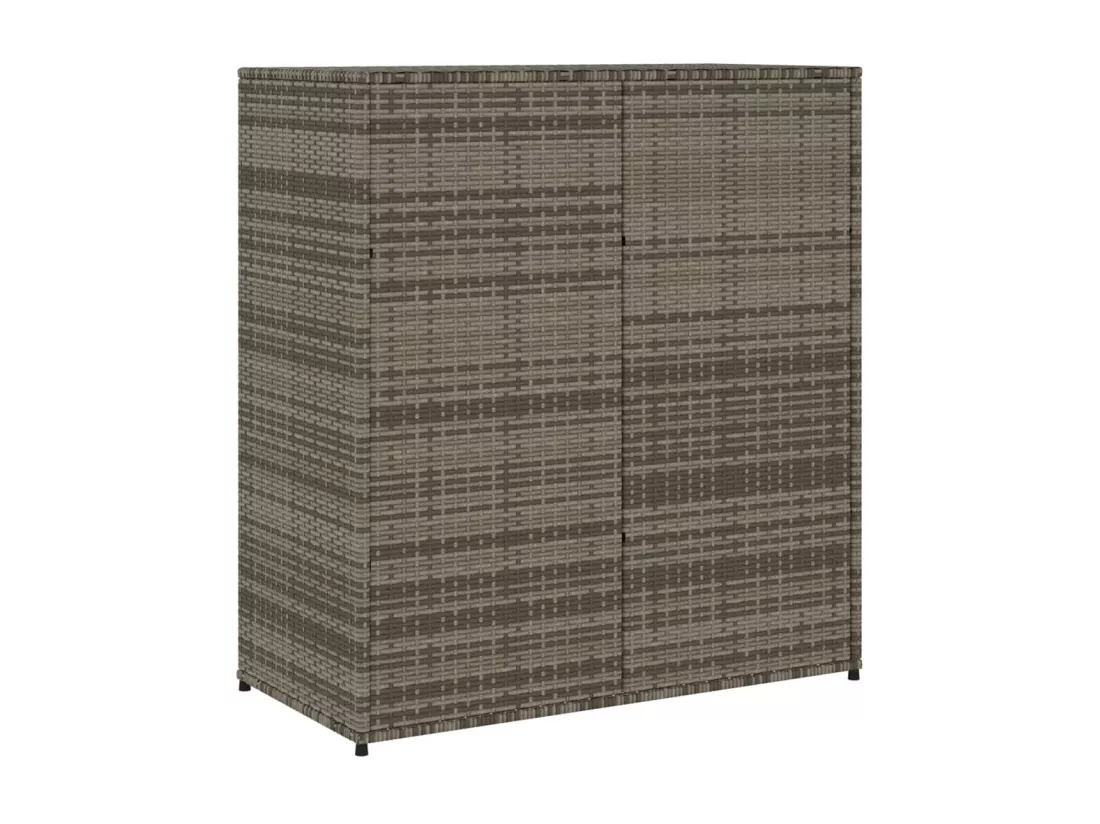 Armoire de rangement de jardin gris 105x55x113cm résine tressée