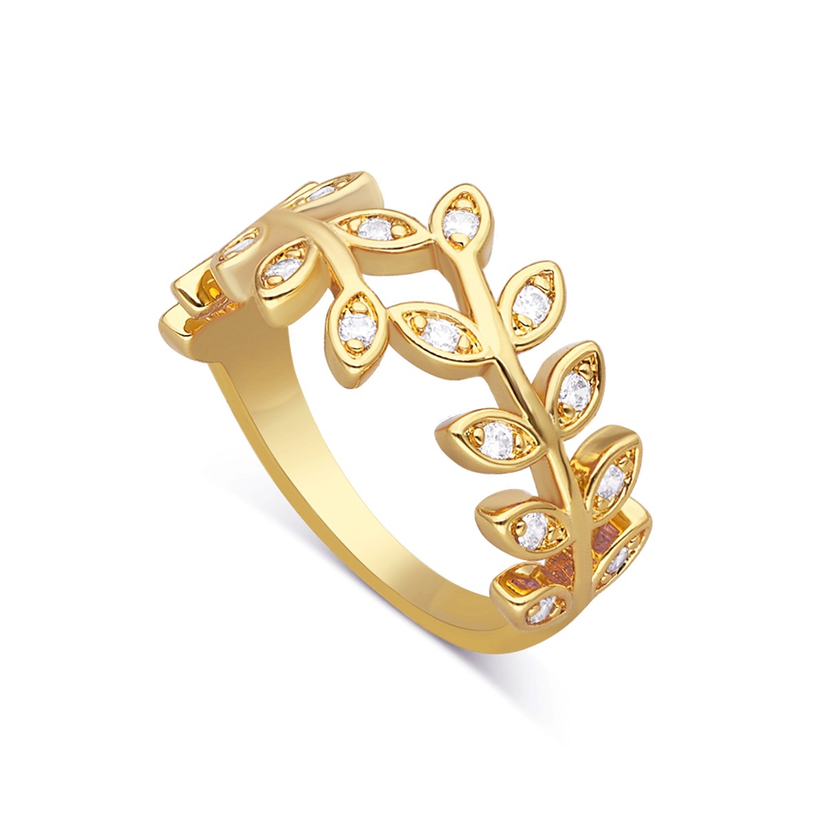 Bague Dorée Floral Sertie