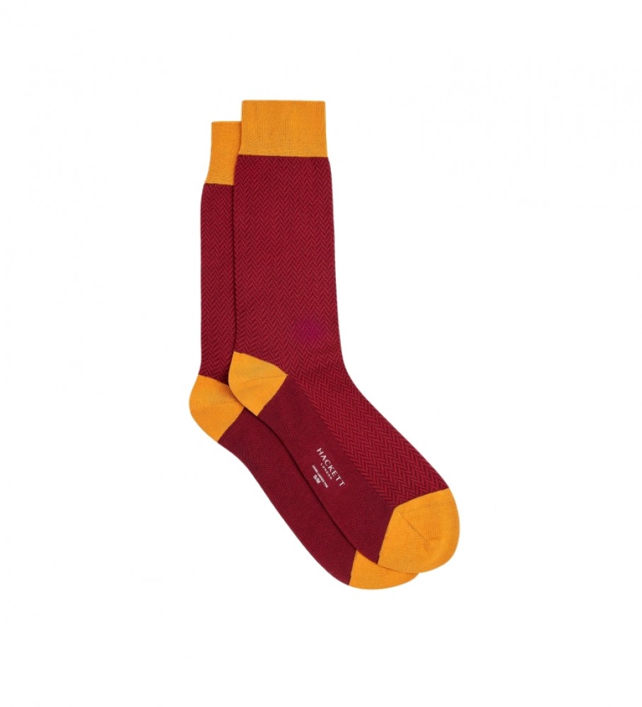 Meias Hackett Red Herringbone