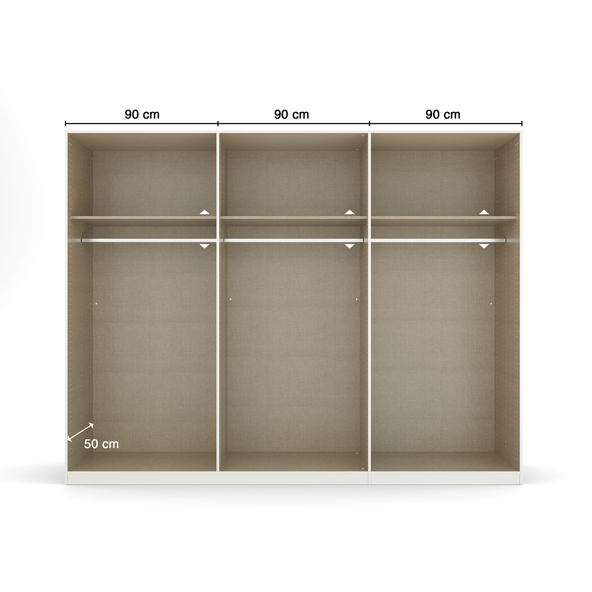 Drehtürenschrank - alpinweiß - 6 Türen - 271 cm