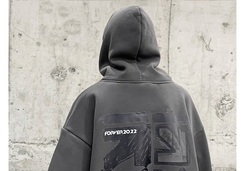YERGO - Hoodie met trekkoord en berenprint