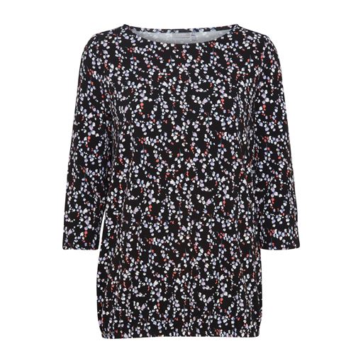 Fransa Blomstret Bluse, Black Mix, XL