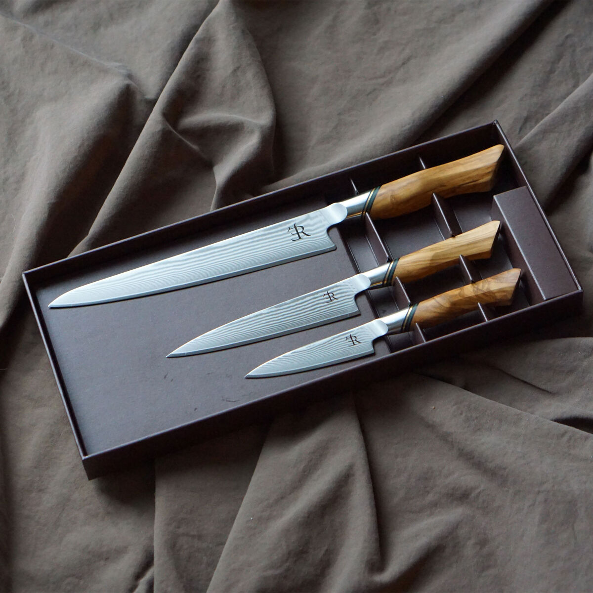 Ryda Knives A-73 Knivsett – trancher, universalkniv og skalkniv