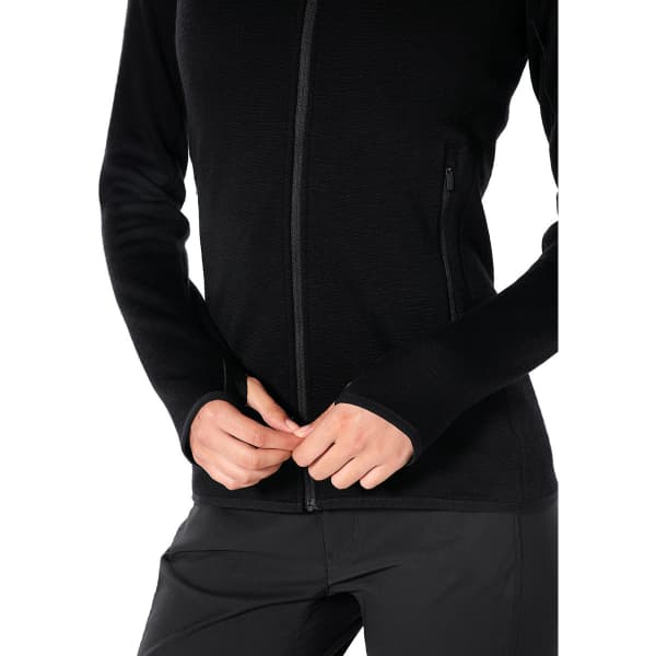 Veste polaire randonnée ICEBREAKER WMNS ELEMENTAL LS ZIP BLACK