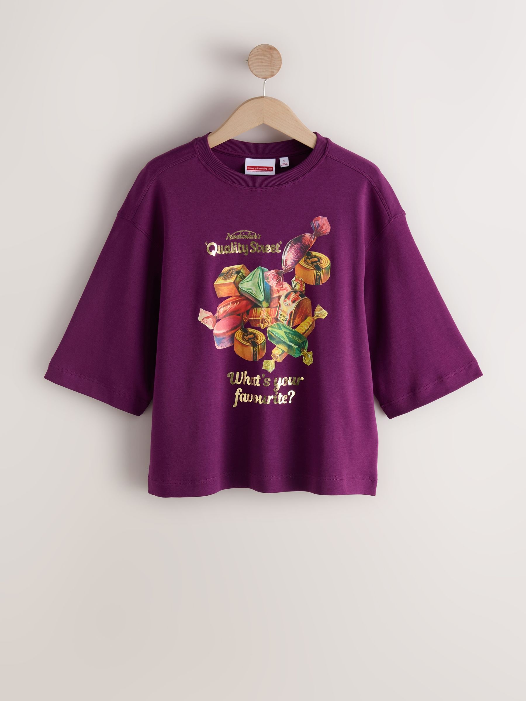 Paars - Kerstmis Quality Street licentie T-shirt met grafische print en ronde hals