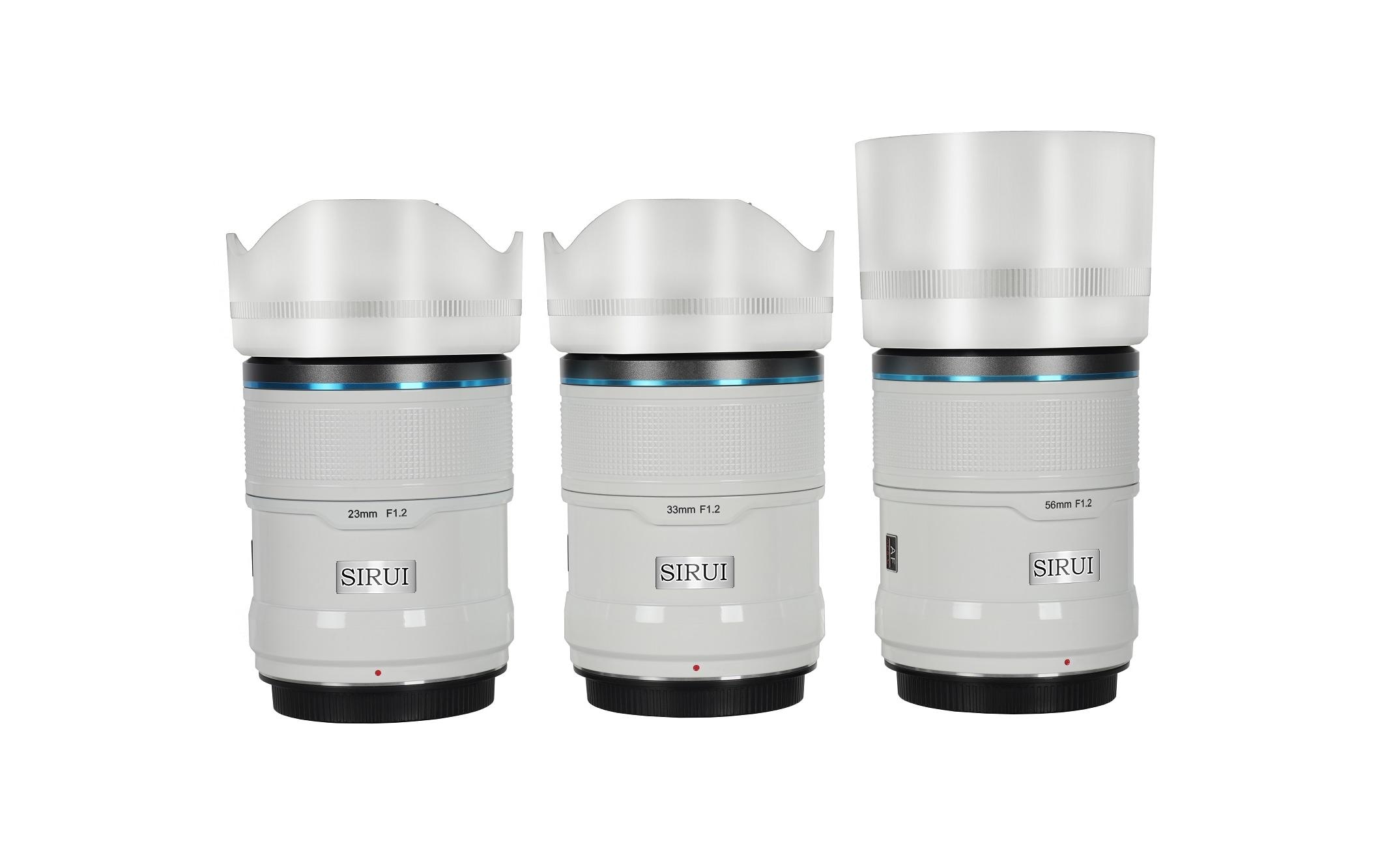 Festbrennweite Sniper 23, 33, 56mm F/1.2 Weiss Sony E<br>Das 3-Objektiv-Set aus der Sniper-Serie mit Autofokus in Weiss