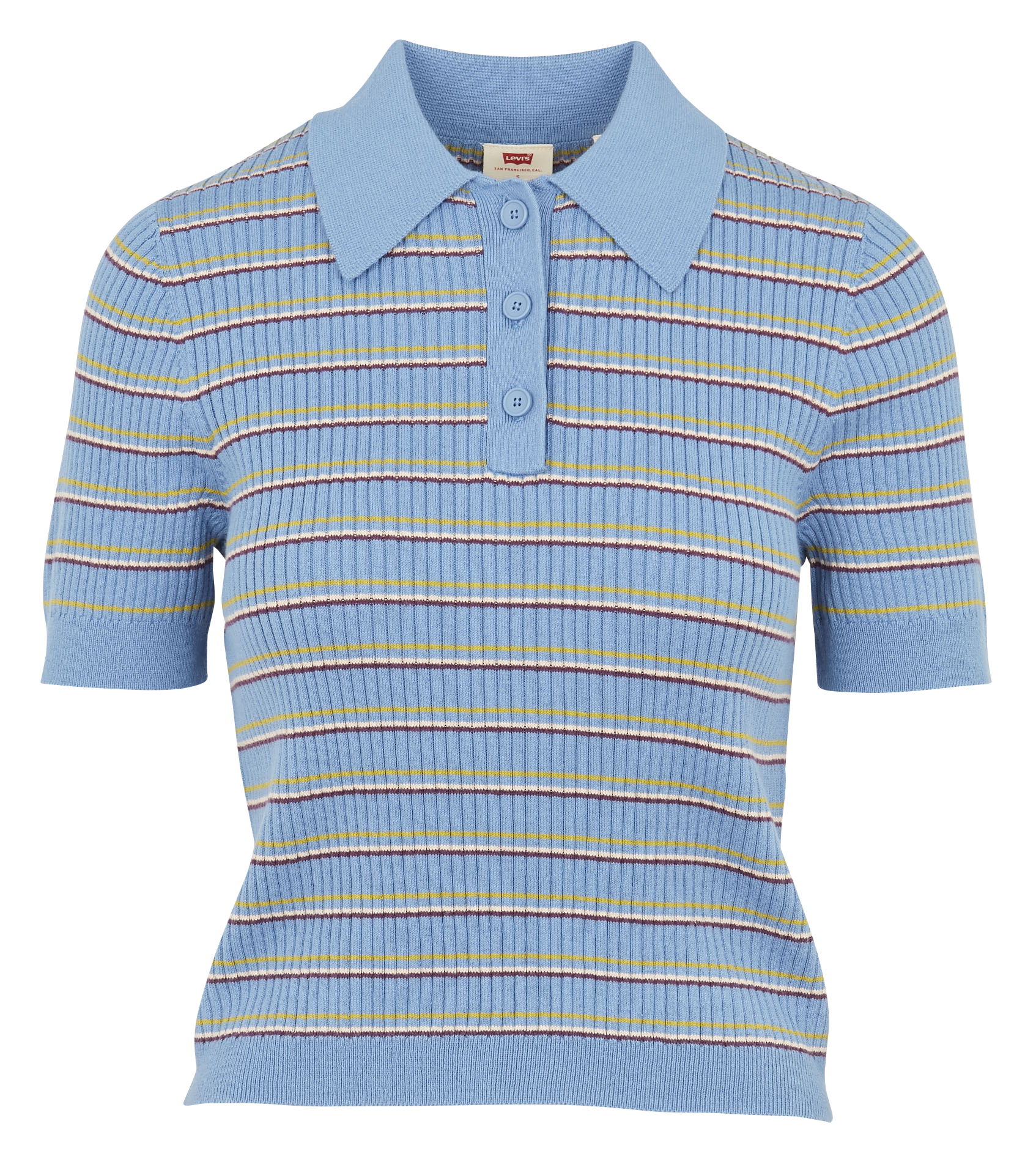 SODA SWEATER POLO - Polo moulant en coton à rayures | Bleu