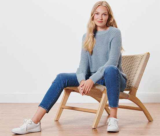 Strickpullover, rauchblau