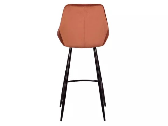 Lot de 2 tabourets de bar - Velours - Terracotta - MASURIE