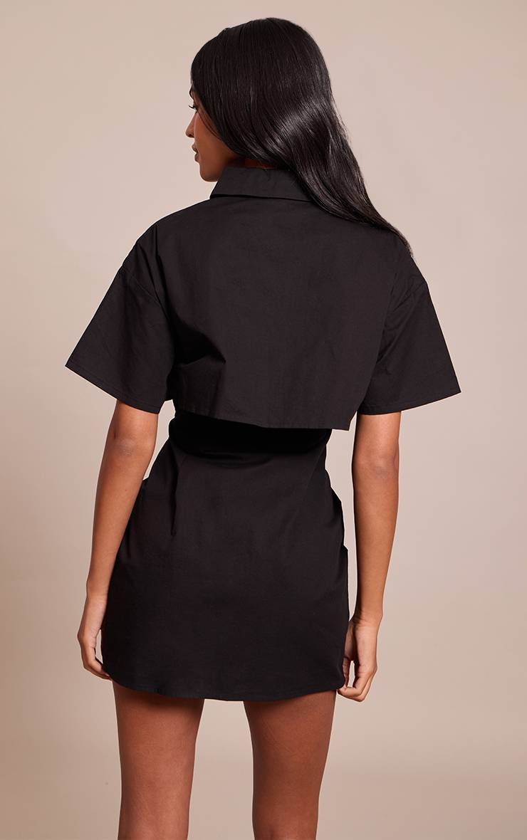Noir Robe Droite Grande Taille Avec Détail Superposition